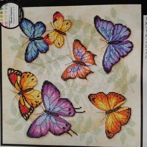 Butterfly Profusion Counted Cross Stitch Kit - Multicolor